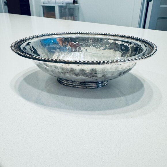 Vintage Silverplated Candy or Trinket Dish Bowl Oval Patina - Picture 4 of 9